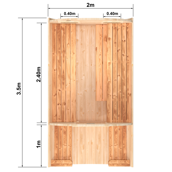 Fasssauna / Gartensauna / Banja / Round 3,5 m mit Balkon